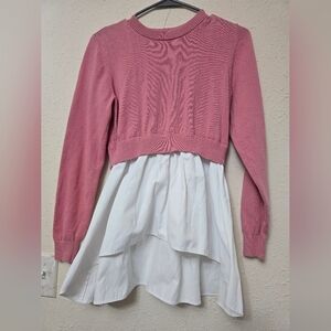 Cato Pink and White Layered Sweater